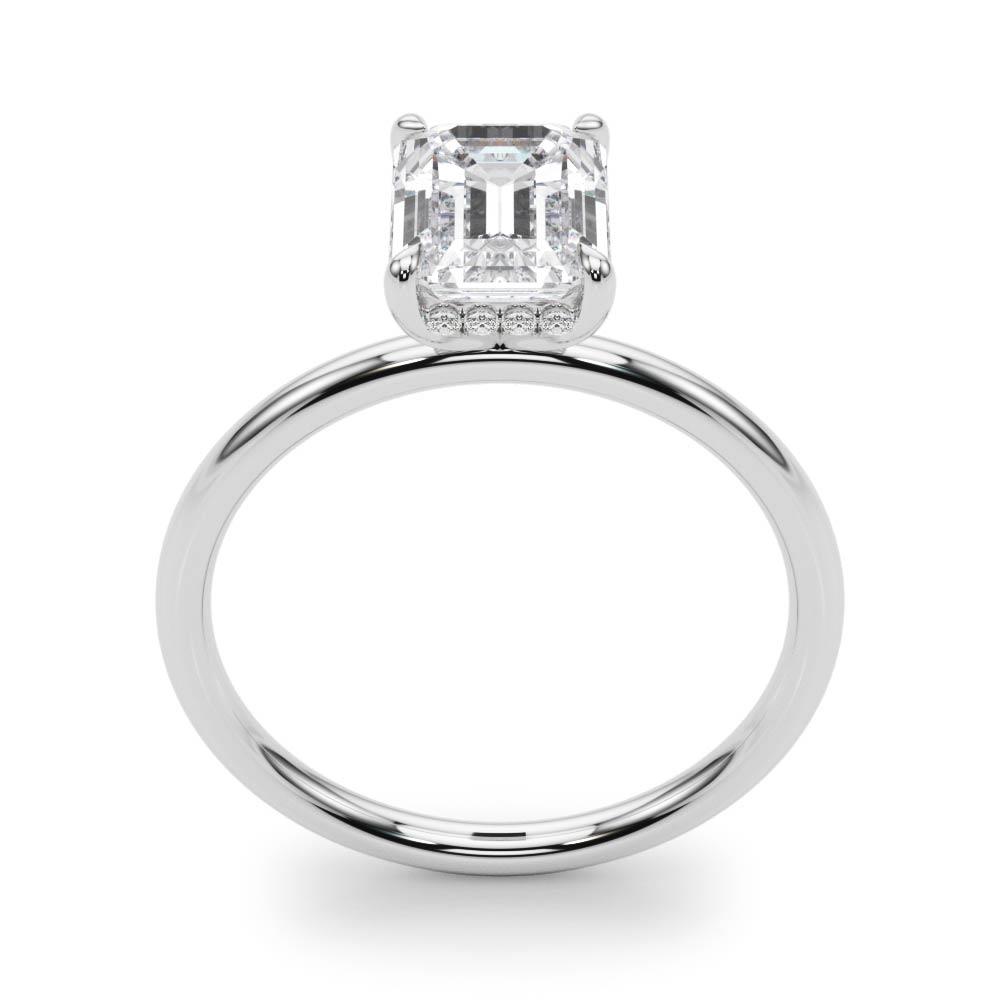 VS F 1.05-3.10 Ct Emerald Cut Hidden Halo Engagement Ring Lab Grown Diamond Gold