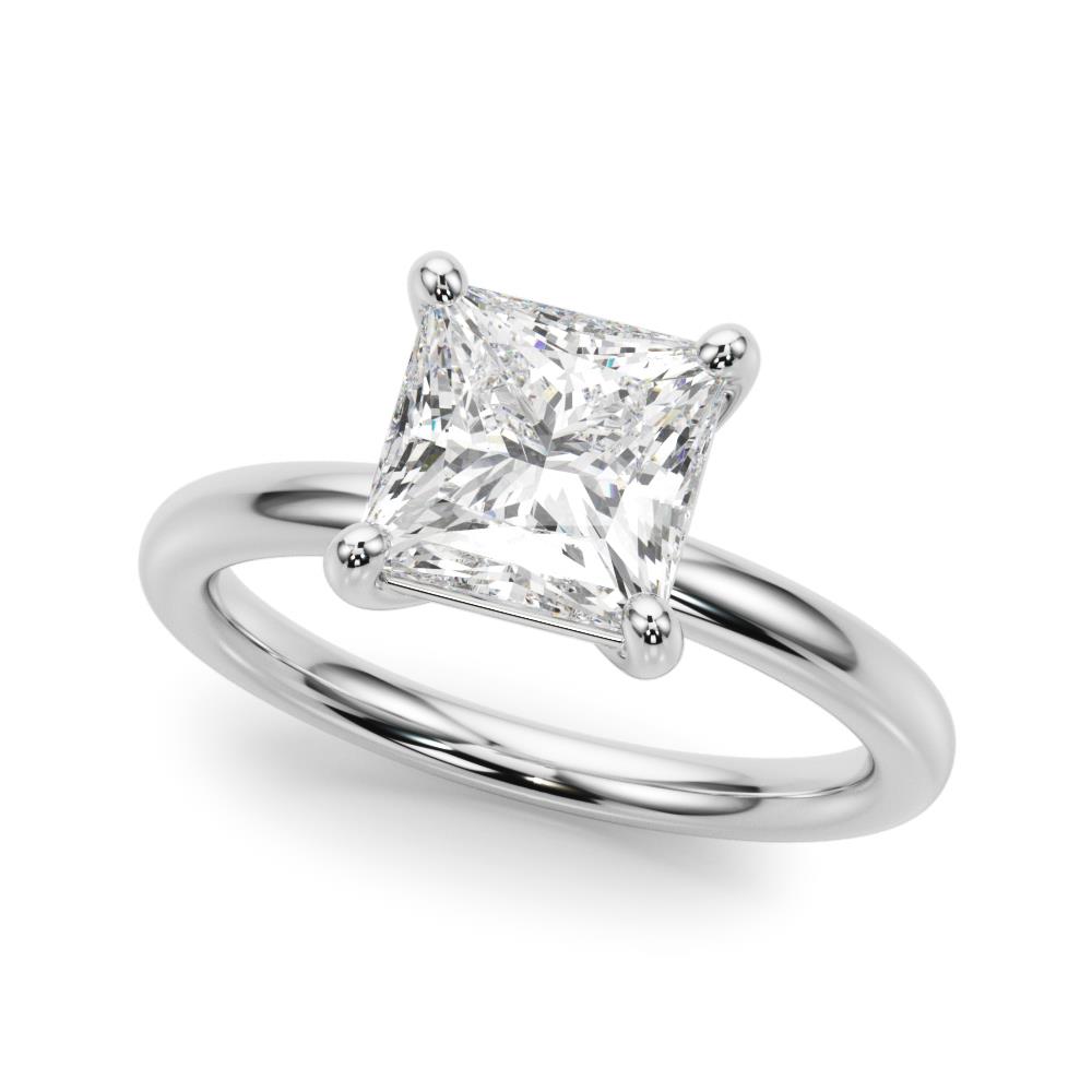 VSF 0.75-3.0Ct Sterling Silver Solitaire Princess Wedding Ring Lab Grown Diamond