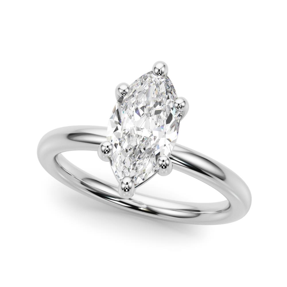 VS F 0.50-1.00 Ct Lab Grown Diamond 14K Gold Solitaire Marquise Engagement Ring