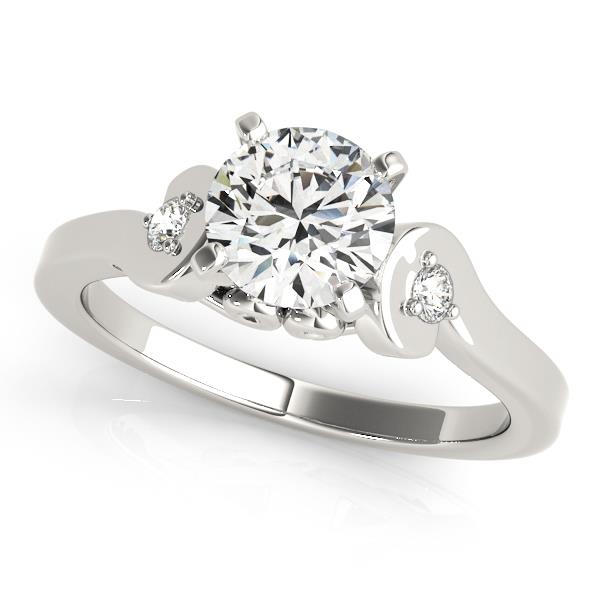 Elegant Curvature Engagement Ring 14K White Gold VS F 1.10 Ct Lab Grown Diamond