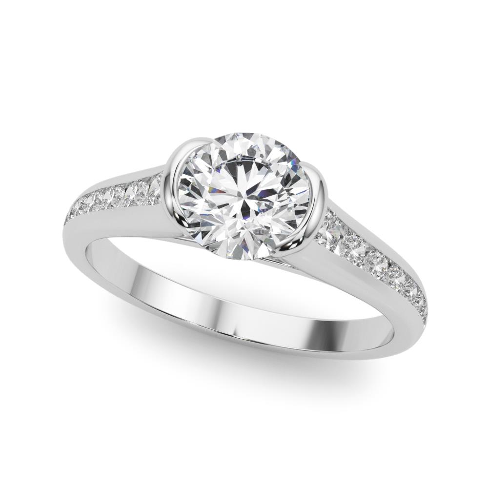 VS F 1.35-2.35 Ct Engagement Wedding Ring Round Lab Grown Diamond 14K Solid Gold