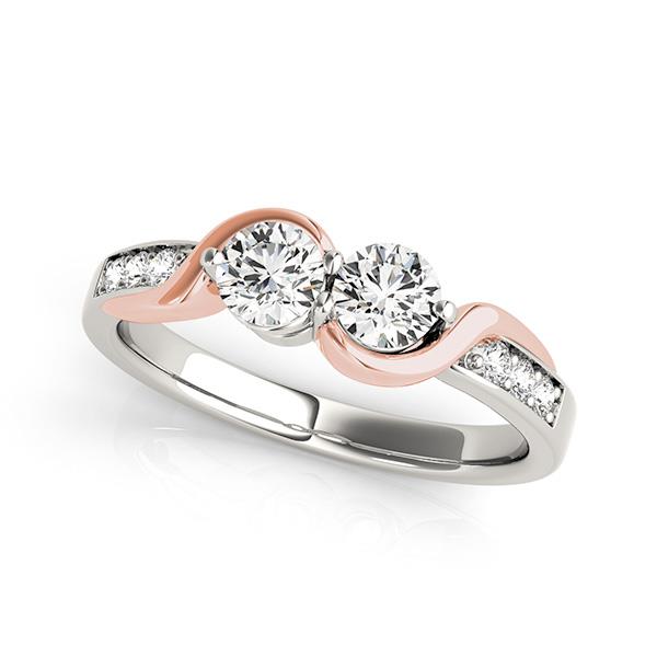 VS F 1.15Ct Lab Grown Diamond Forever Us 2-Stone Bypass Engagement Ring 14K Gold