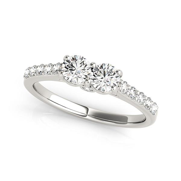 VS F 2.30 Carat Lab Grown Diamond Forever Us Two Stone Anniversary Ring 14K Gold