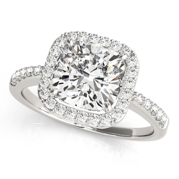 VS F 1.25-2.85 Ct Lab Grown Diamond Halo Cushion Shape Engagement Ring 14K Gold