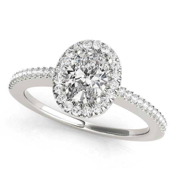 VS F 1.20Ct Lab Grown Diamond Oval Shape Solitaire Halo Engagement Ring 14K Gold
