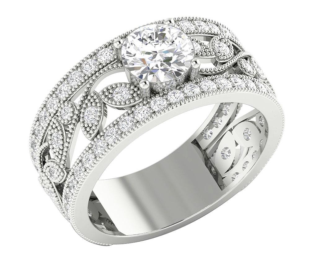 Solitaire Engagement Ring Band I1 G 1.90 Carat Round Diamond