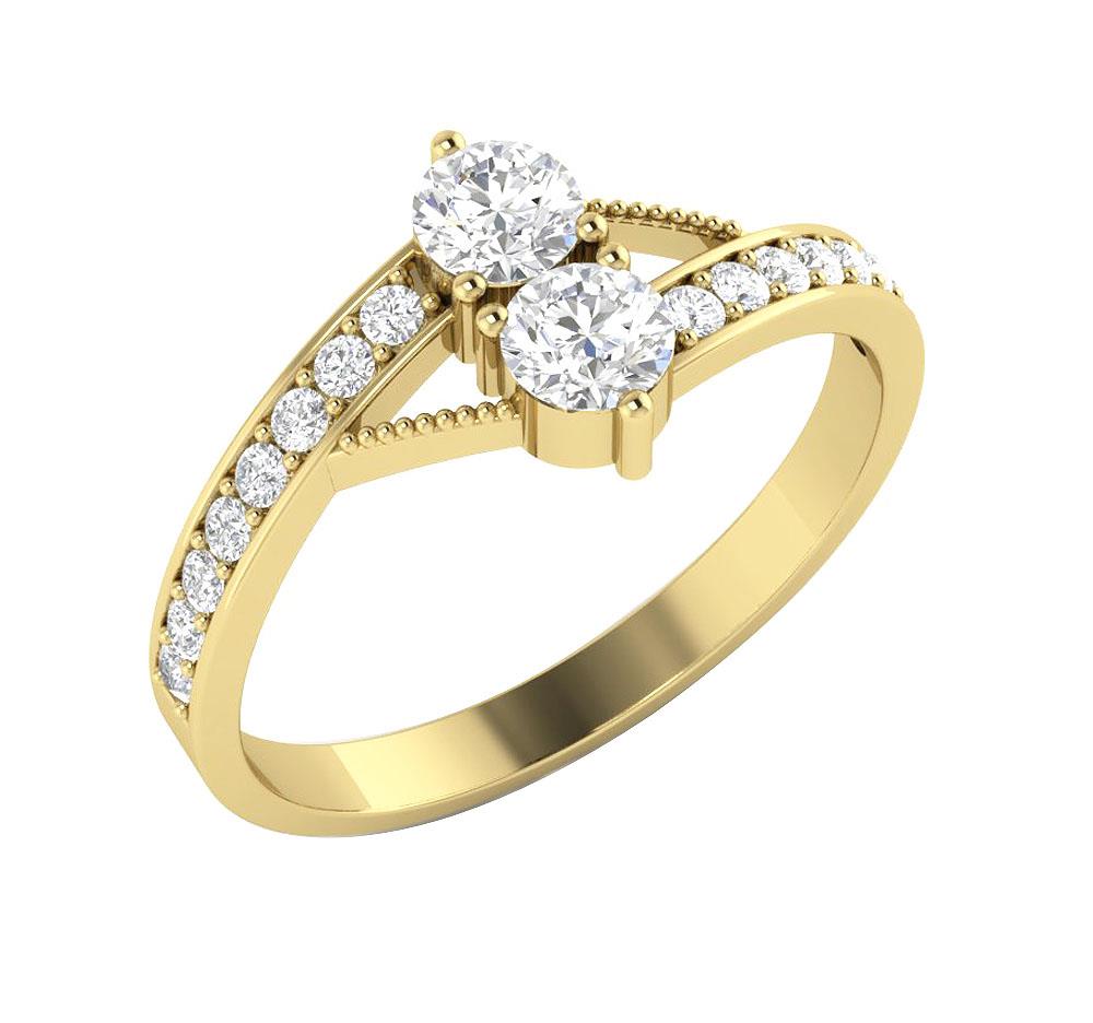 Forever Us Two Stone I1/G 0.80Ct Diamond 14Kt Gold Excellent Solitaire ...