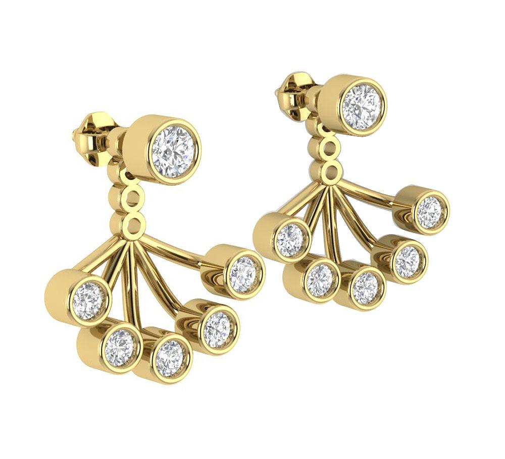 Removable Jacket Stud Earrings VS1 E 0.85 Carat Natural Diamond 14K Solid Gold eBay