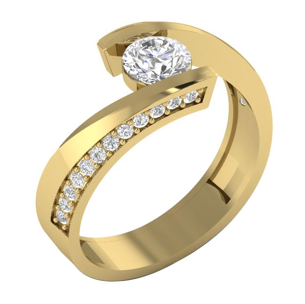 SI1 H 1.00Ct Natural Diamond Solitaire Wedding Anniversary Ring 14Kt ...