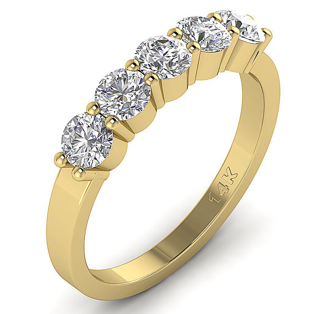 Natural Diamond 5 Stone Engagement Ring SI1 G 1.50 Ct Appraisal 14K