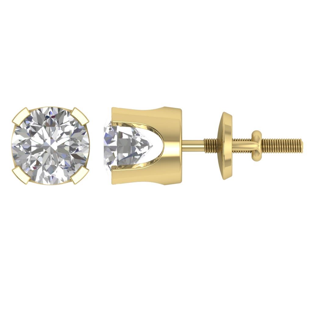 Solitaire Studs Earrings I1 G 0 40 Ct Round Cut Diamond 14K Gold Four solitaire-studs-earrings-i1-g-0-40-ct-round-cut-diamond-14k-gold-four