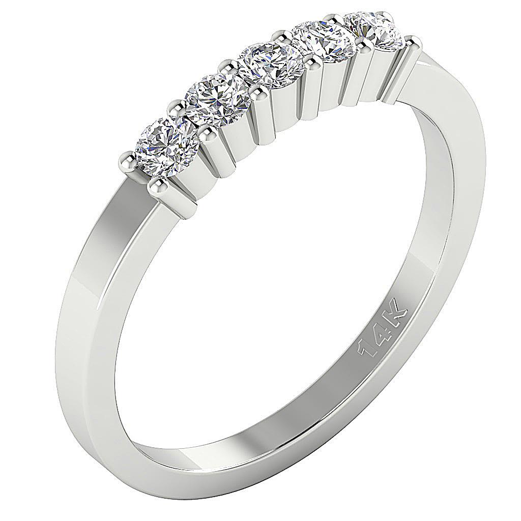 ファッション SI1 Ring Anniversary Stone Five G Diamond Natural Carat 0.50 リング(指輪)