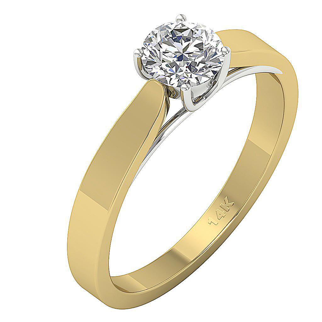 VS F 0.70 Carat Lab Grown Round Diamond 10K Solid Gold Solitaire Engagement Ring - Picture 7 of 7