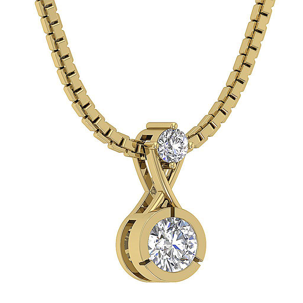 Solitaire Pendant I1 G 0.40 Carat Natural Diamond Rose Gold