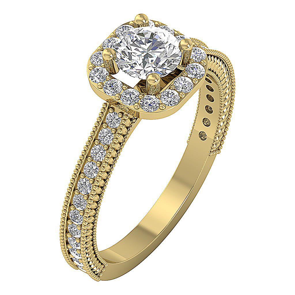 Solitaire Halo Engagement 1.70 Ct Genuine Diamond Ring 14K Rose Gold Prong Set - Picture 11 of 11