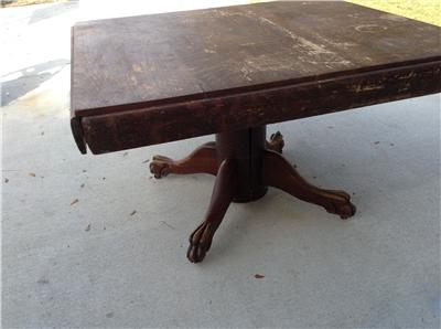 claw banquet oak foot solid antique table
