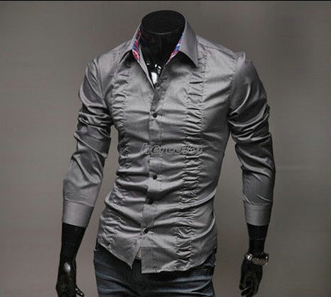 Heap collar Men's slim fit bottoming shirts sweater high collar 5colors ...