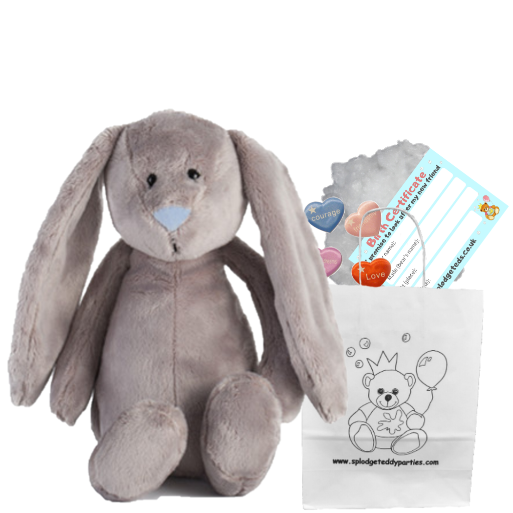 BUNNY RABBITS - Build a teddy bear making kit - 20cm/8"  - no sew - gift / party