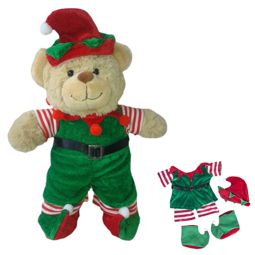 TEDDYBÄR KLEIDUNG - WEIHNACHTEN Elfe Weihnachtsmann Engel Kleid - 16"/40cm BUILD A TEDDY BEAR - Bild 6 von 13