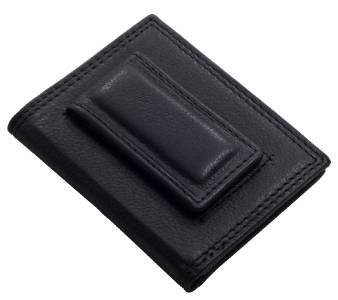 Paul & Taylor BLACK MAGNET MONEY CLIP Bifold Leather FRONT POCKET Wallet MC93 | eBay