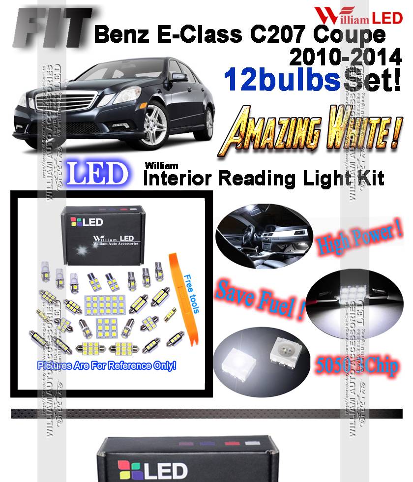 Details About 12 Bulbs Hid White Led Interior Light Kit For Mercedes Benz E Class C207 Coupe