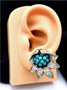 vintage jewelryえす Vintage Eisenberg Clear Crystal Flower Bouquet Brooch