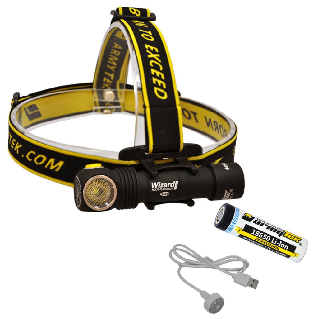 ArmyTek Wizard Pro v3 2300 Lumen Headlamp with Magnetic USB Charger and ...
