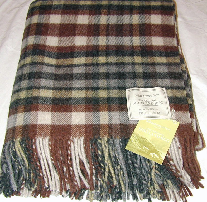 Johnstons of Elgin Shetland Wool Throw Blanket Rug NWT
