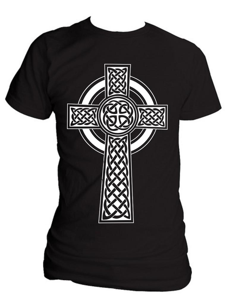 有关以下物品的详细资料: celtic cross t-shirt - irish - tattoo