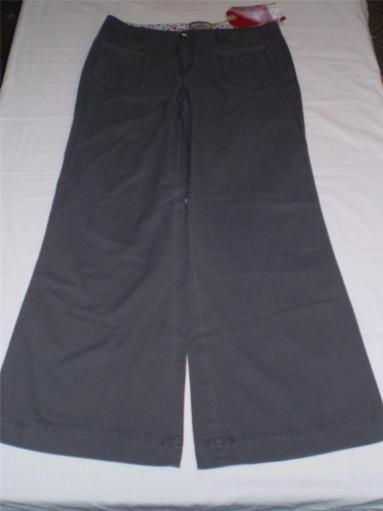 Hamnett Womens Grey Wide Leg Flare Cargo Trousers/Pants 34