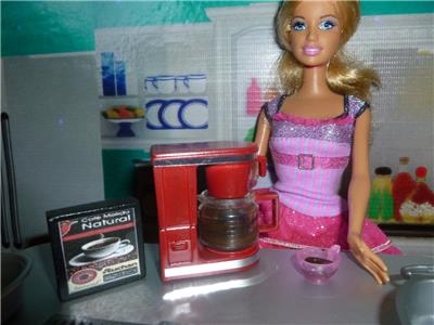 BARBIE DOLL SIZE KITCHEN ACCESSORIES MINIATURE RED BARBIE DOLL SIZE KITCHEN ACCESSORIES MINIATURE RED