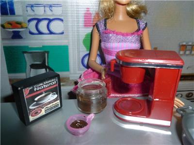 BARBIE DOLL SIZE KITCHEN ACCESSORIES MINIATURE RED BARBIE DOLL SIZE KITCHEN ACCESSORIES MINIATURE RED