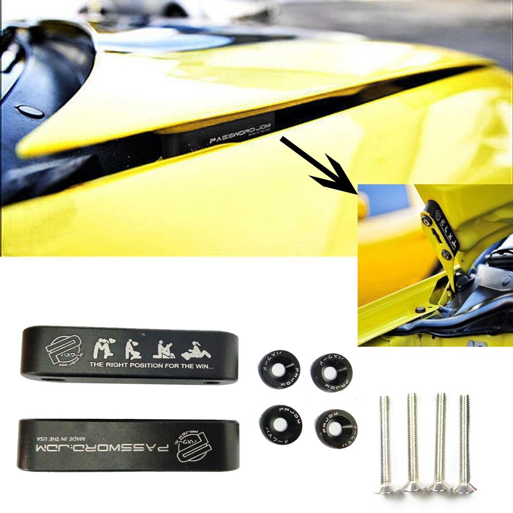 Black Billet Hood Vent Spacer Riser For 88 00 Honda Civic