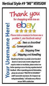 100 eBay SELLER PROFESSIONAL 5 STAR DSR RATING PACKAGE THANK YOU NOTES ...