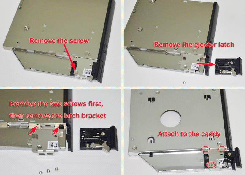 2nd SATA HDD SSD Hard Disk Drive Optical Caddy&nbsp;for Dell&nbsp;Latitude E6440 E6540 + Dell Precision M2800 -2