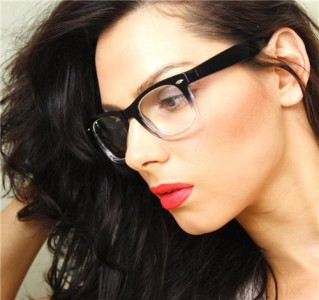 Fashion Design Gradient Black Clear Lens Wayfarer Women Men Eyeglasses ...