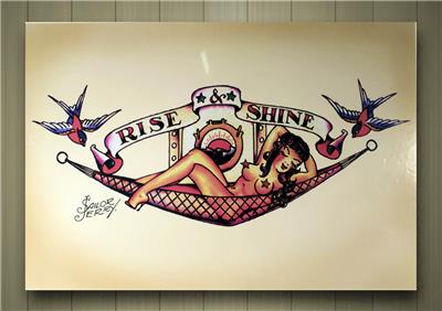 Sailor Jerry 原画 SAILOR JERRY - RISE & SHINE FRAMED CANVAS POSTER SAILER