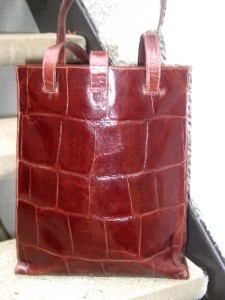 Aleda Firenze Used Brown Croco Leather Handbag Bag Purse Tote | eBay