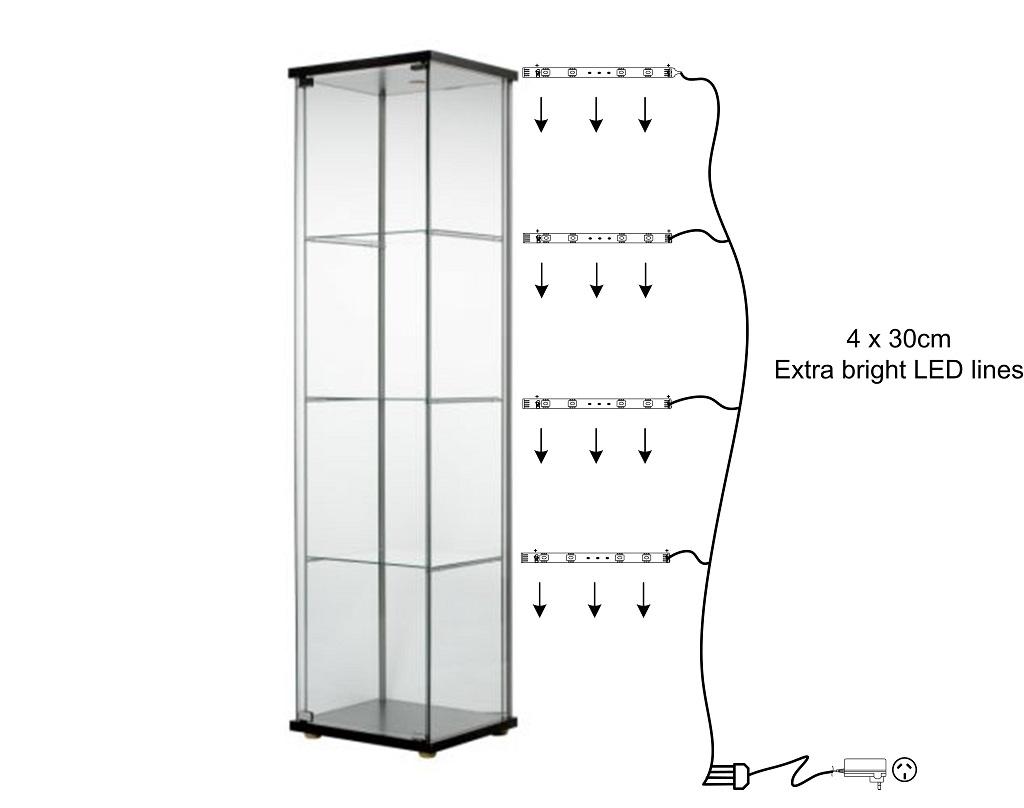 Glass Display Cabinet Lights Cool White EBay