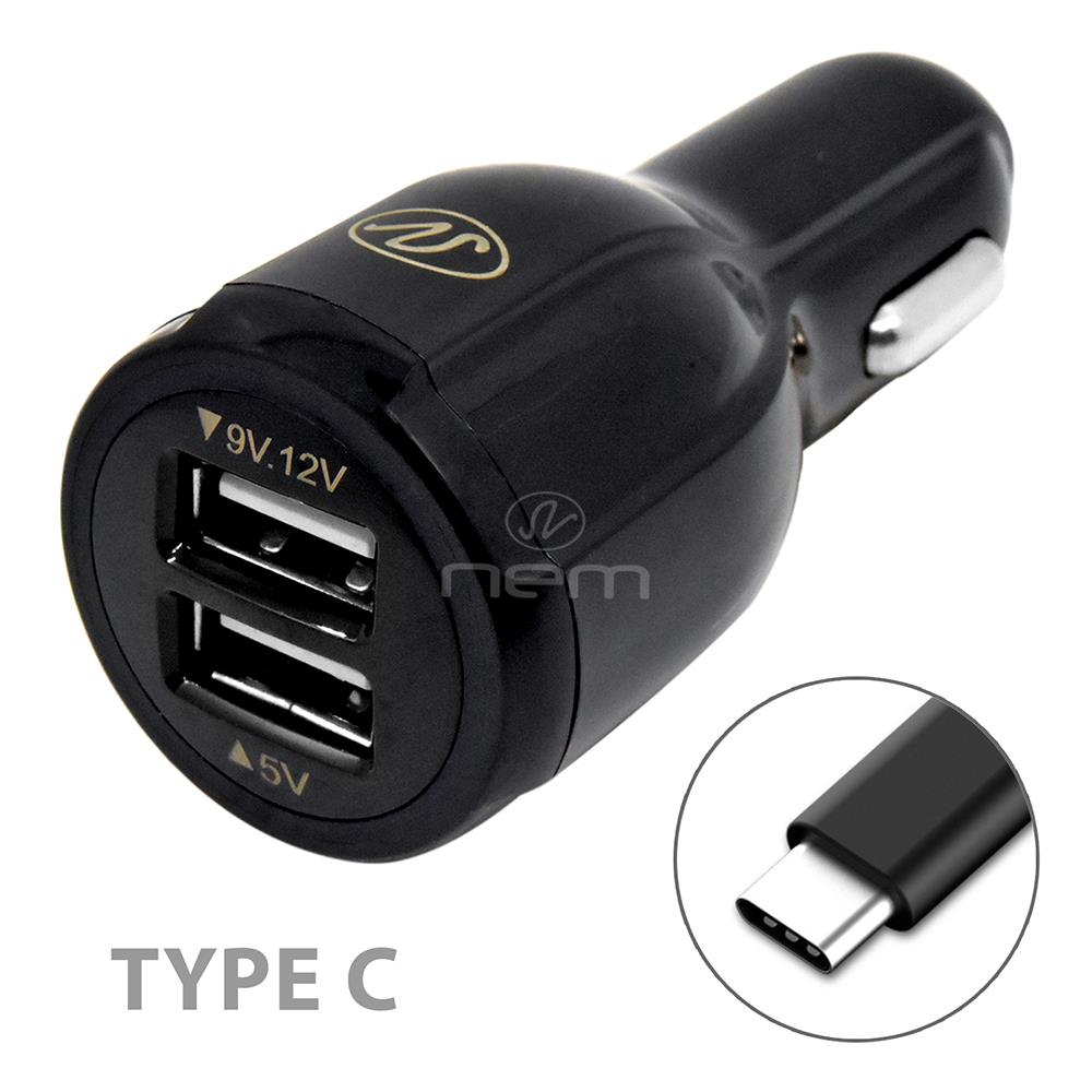 USB 4.3 Amp Adaptive Fast Dual Port Car Charger+TYPE C Cable for Samsung Phones
