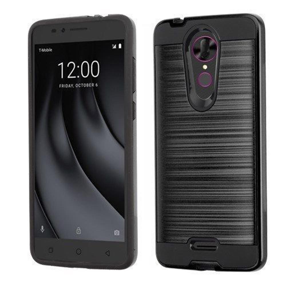 For TMOBILE REVVL PLUS (6 inch) Case Hybrid Brushed Metal Ph