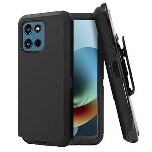 Custodia In Pelle Per Motorola Moto G Play (2021) - Fondina Con Clip Cintura Emax