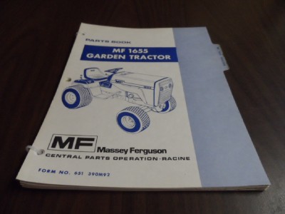 Massey Ferguson Mf 1655 Garden Tractor Parts Catalog Manual m92 On Popscreen