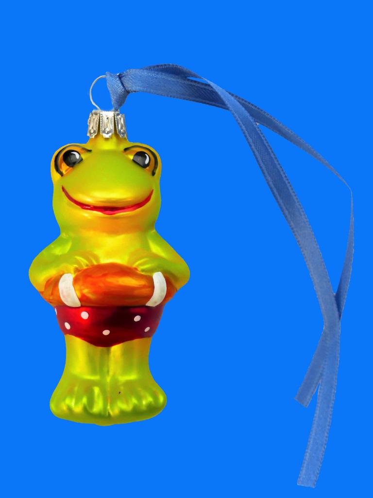 blown glass frog ornament