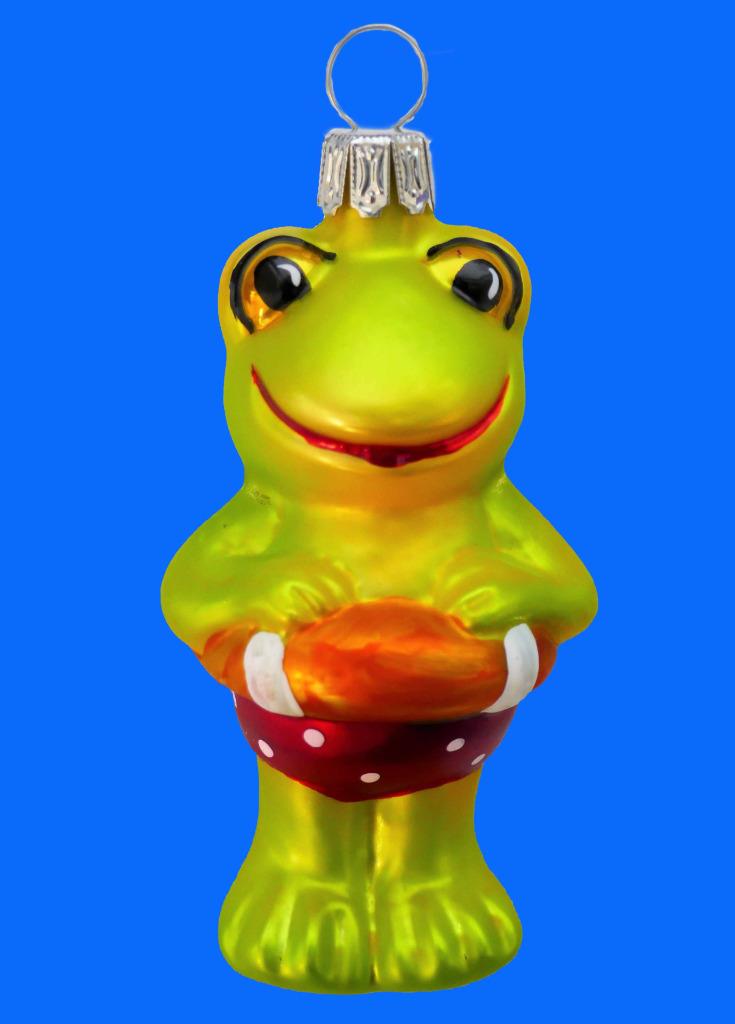 blown glass frog ornament