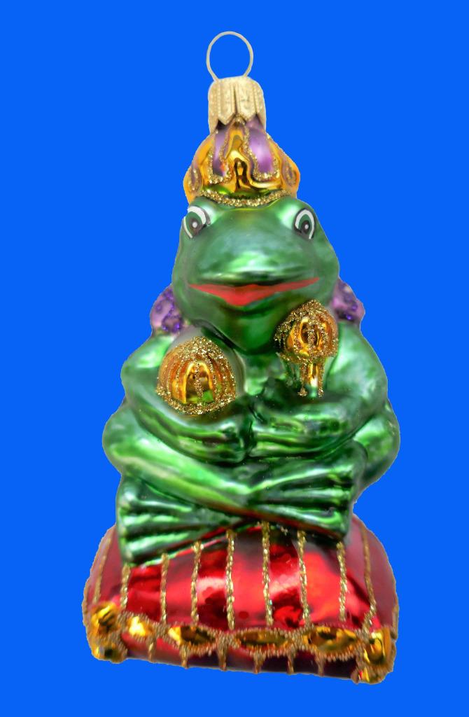 blown glass frog ornament