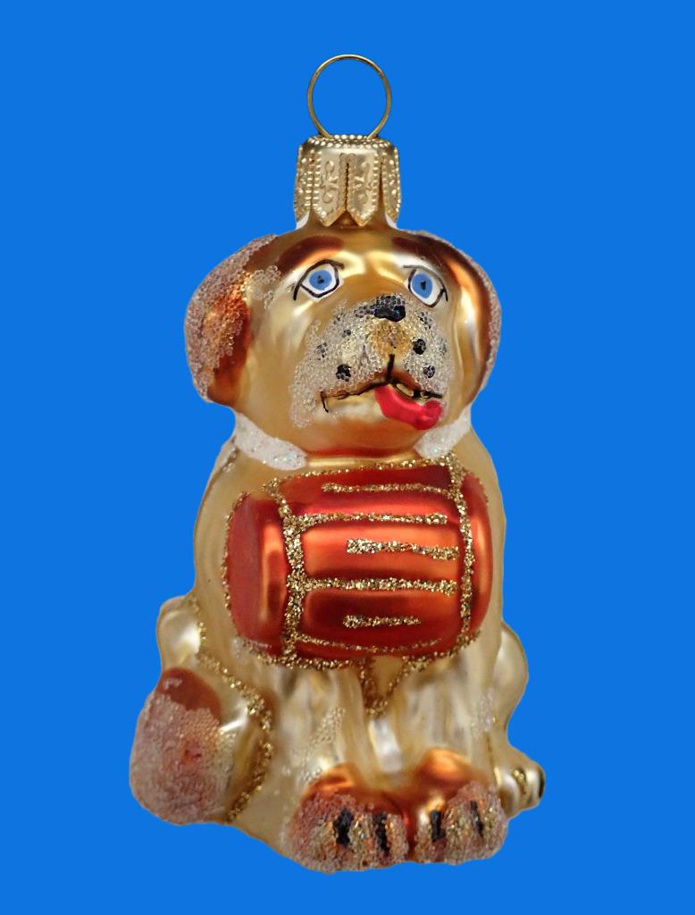 blown glass dog christmas ornaments