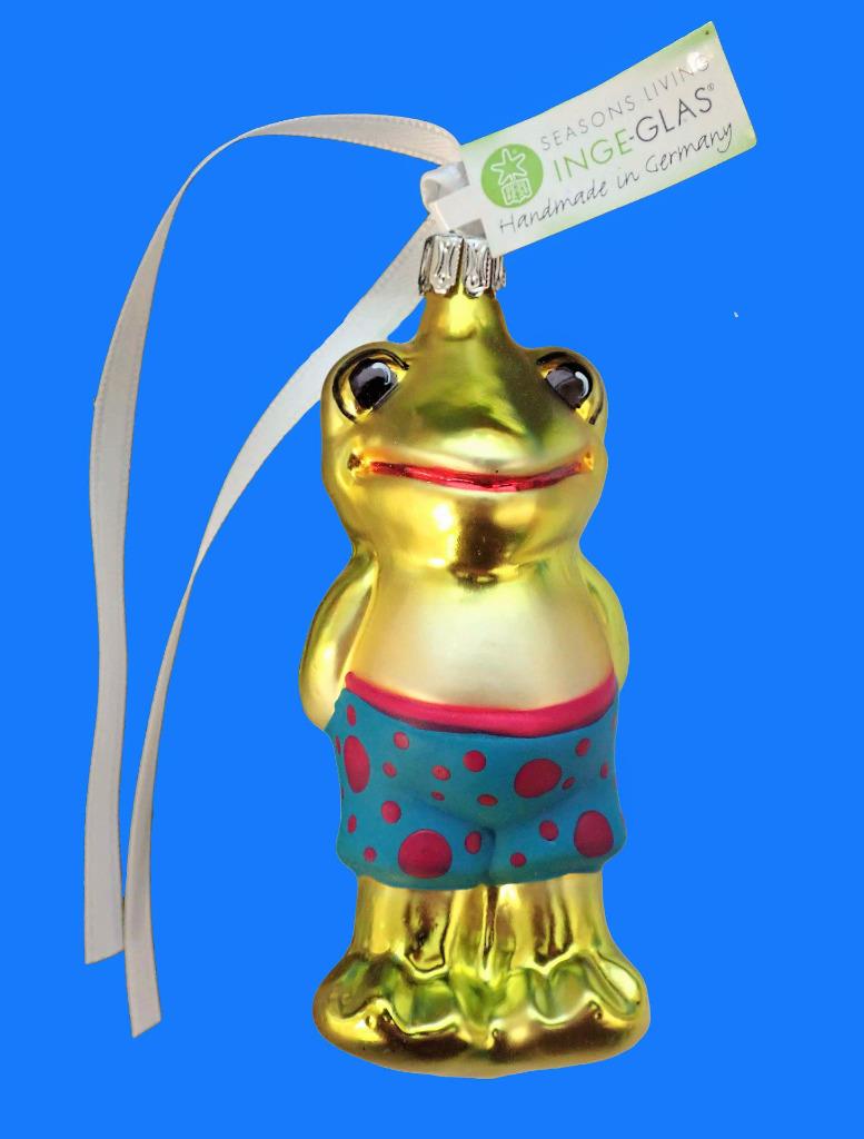 blown glass frog ornament