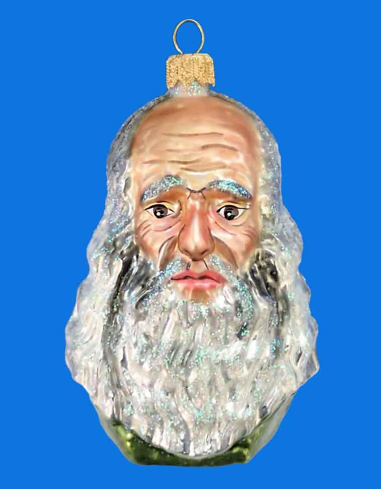 LEONARDO DA VINCI EUROPEAN BLOWN GLASS CHRISTMAS TREE ORNAMENT