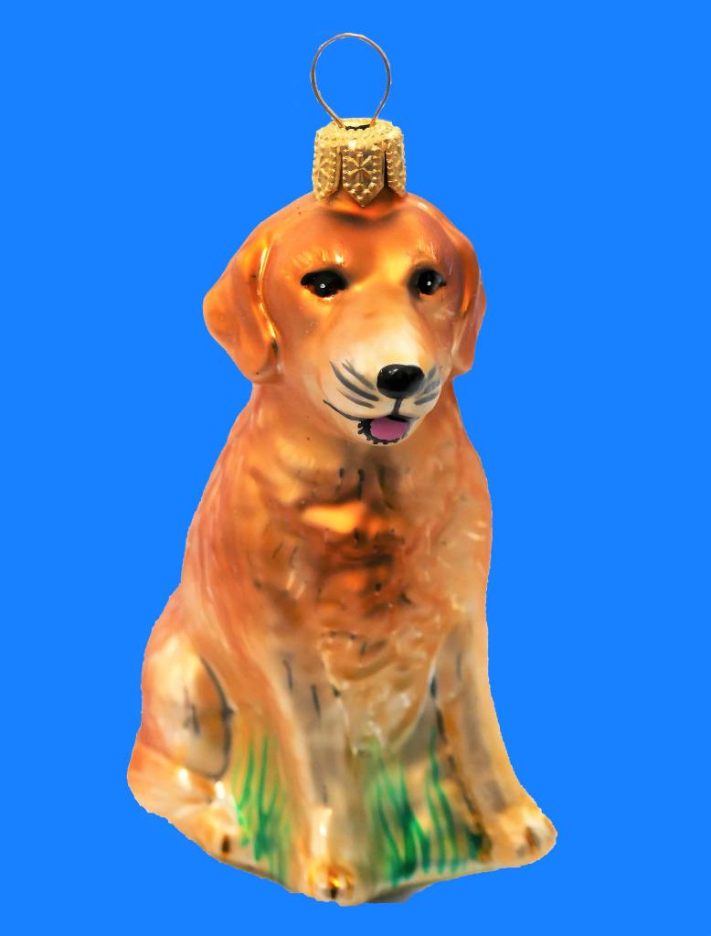 blown glass dog christmas ornaments
